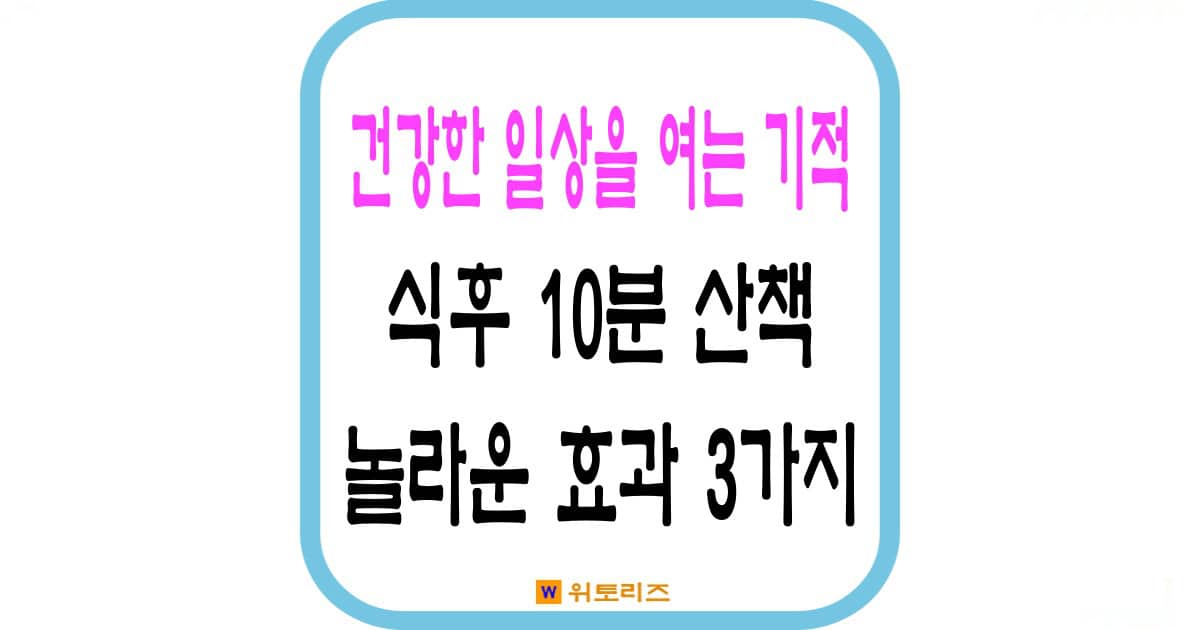 식후 10분 산책이 주는 놀라운 효과 3가지