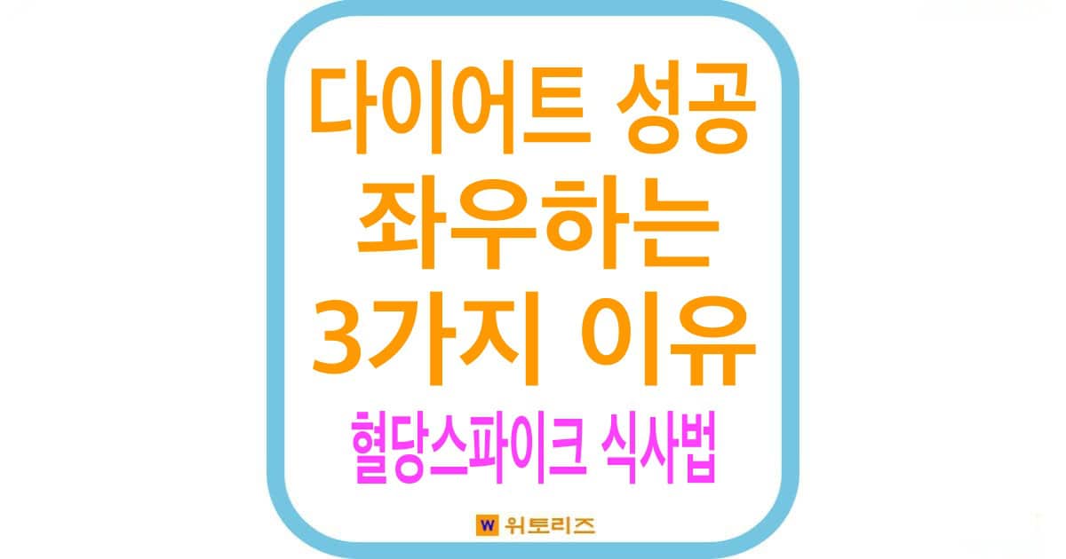 다이어트 성공을 좌우하는 이유와 혈당 스파이크 식사 순서