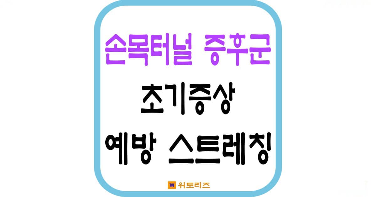 손목 터널 증후군 초기 증상과 예방을 위한 스트레칭