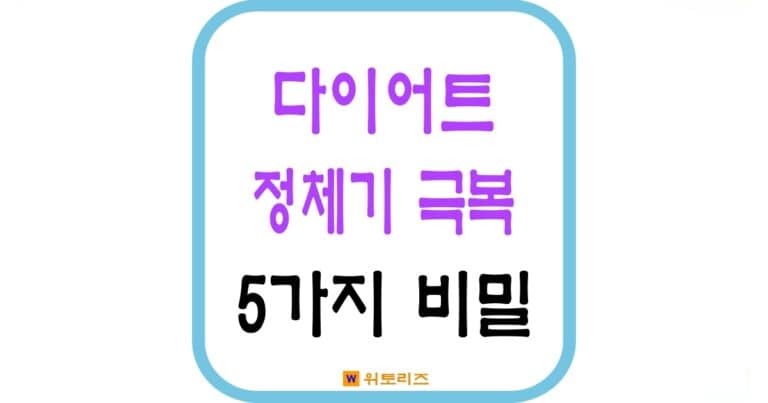 다이어트 정체기 극복의 5가지 비밀