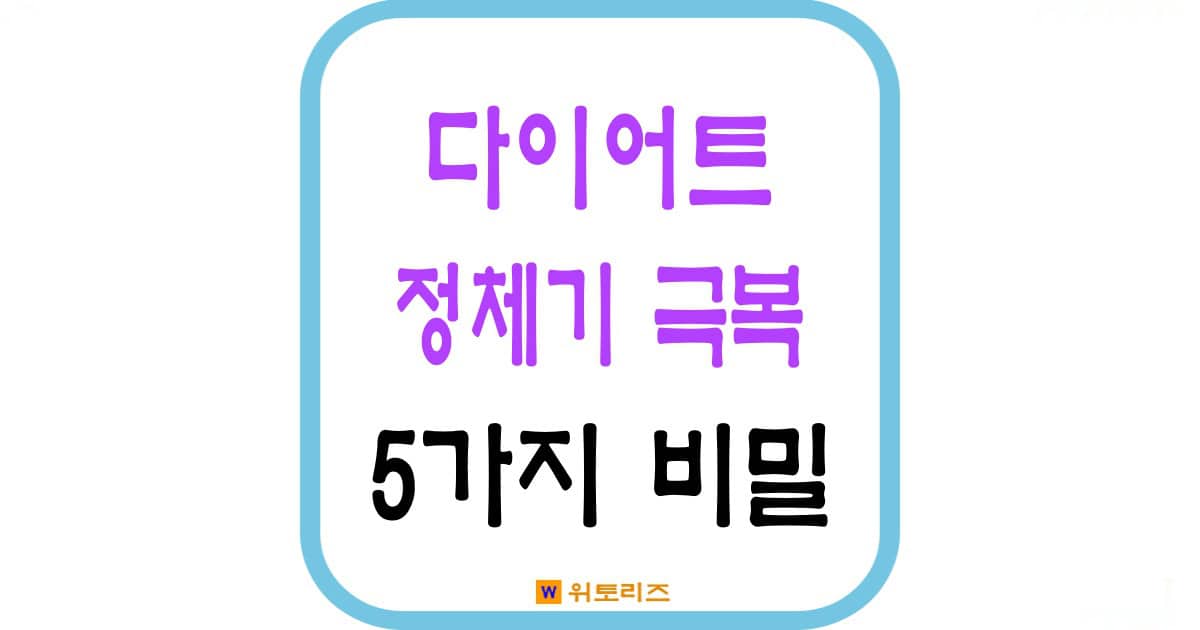 다이어트 정체기 극복의 5가지 비밀