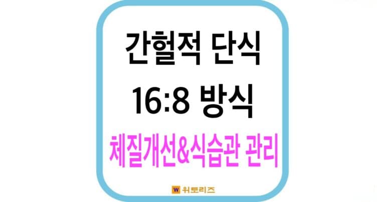 간헐적 단식 16:8 방식