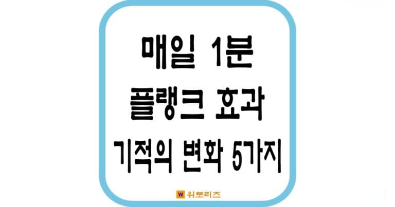 매일 1분의 플랭크 효과, 기적의 변화 5가지