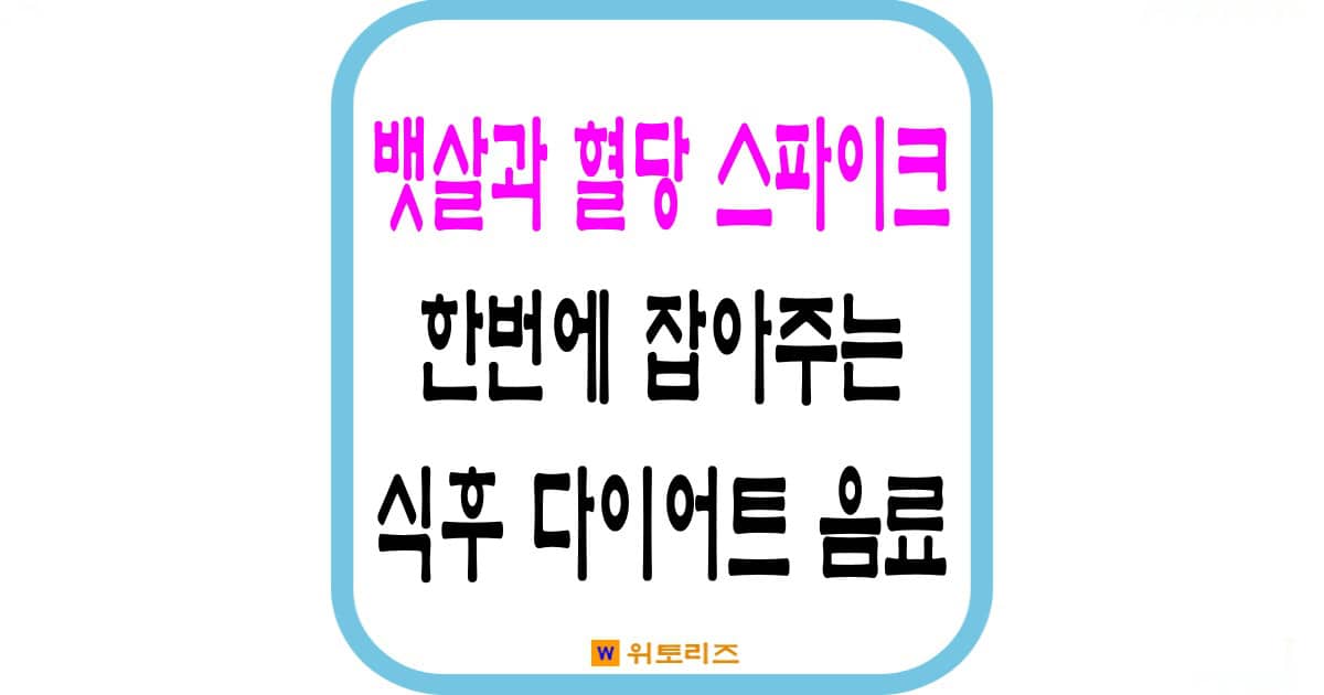뱃살과 혈당스파이크 잡아주는 식후 다이어트 음료